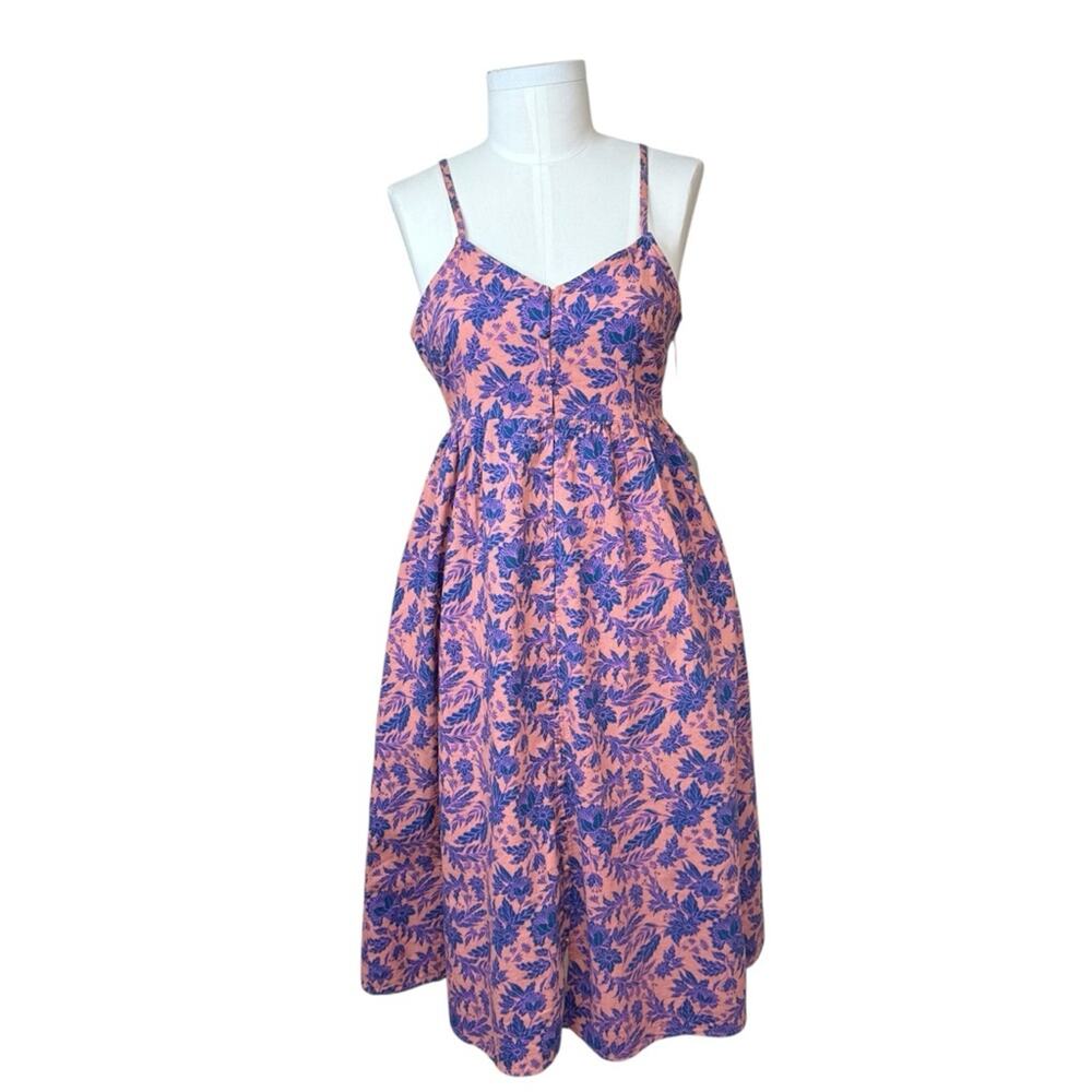 NWT Universal Thread Womens Sz M Sleeveless Floral Back Tie Midi Dress Vacation - Picture 3 of 16
